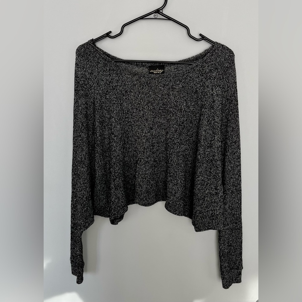 Grey Knit Cropped Sweater
